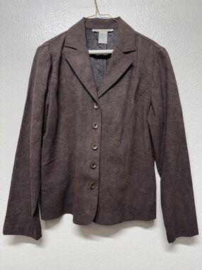 Requirements Women's Dark Brown Button-Front Blazer